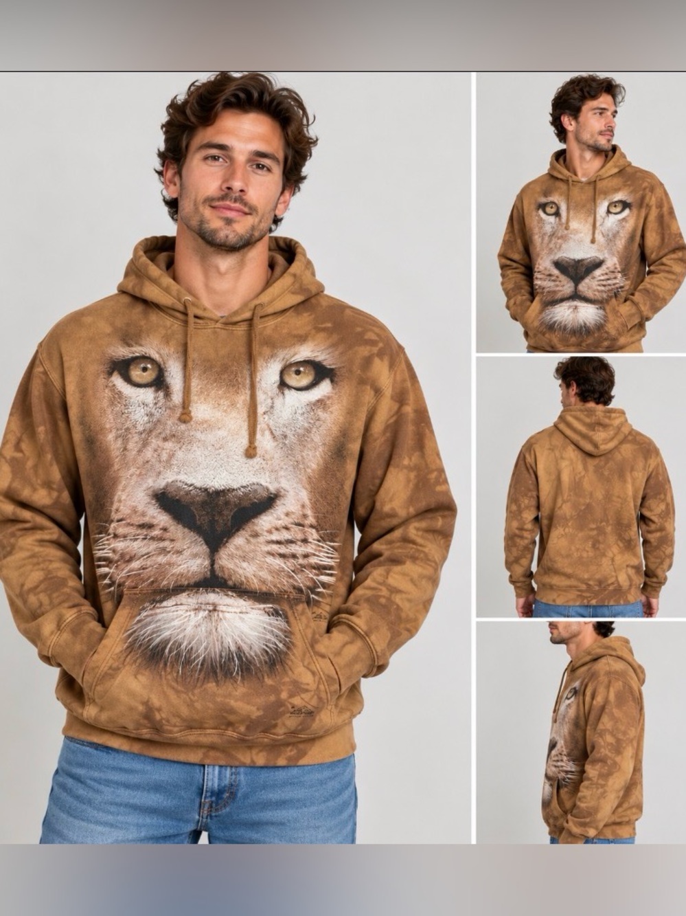 The Mountain 2012 Lion Face Hoodie Men’s Medium David Penfound Tie Dye
